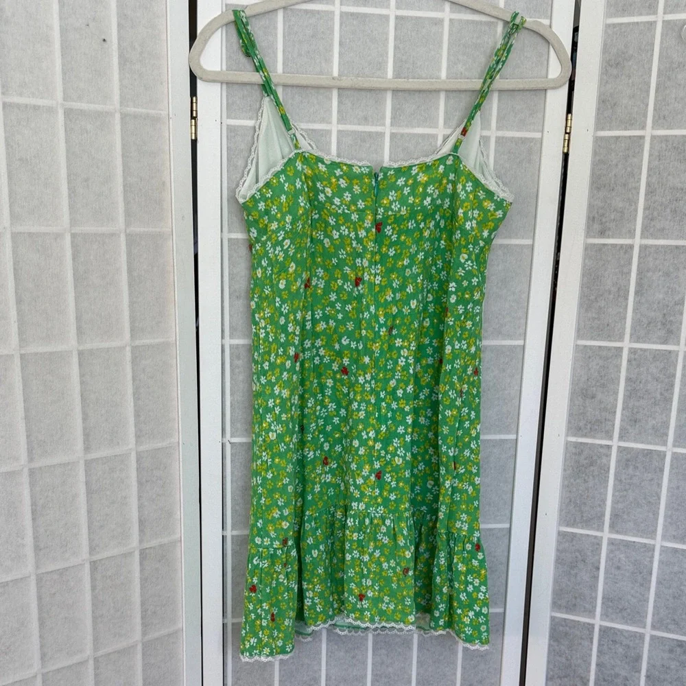 Aritzia Sunday Best Floral Green Floral Mini Dress Size 2 - Picture 4 of 6